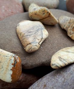 Jasper Picture Pebble – Tumbled Jasper Picture Pocket Stone – Natural Gemstone- Healing Crystal Stone – Jasper Picture palm stone