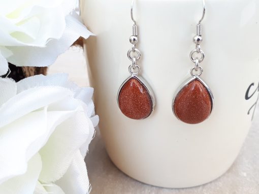 Sand stone earrings set – Sand stone jewelry set. calming stone to buy, calming stones, calming stones and crystals