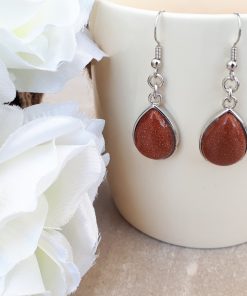 Sand stone earrings set – Sand stone jewelry set. calming stone to buy, calming stones, calming stones and crystals