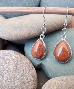 Sand stone earrings set – Sand stone jewelry set. calming stone to buy, calming stones, calming stones and crystals