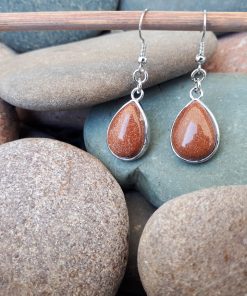 Sand stone earrings set – Sand stone jewelry set. calming stone to buy, calming stones, calming stones and crystals