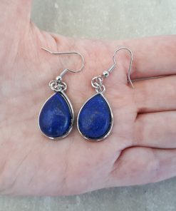 Lapis Lazuli Pendant Dangle Earrings- Lapis Gemstone Earrings – Birthstone Jewelry. Lapis teardrop Necklace gift For Woman
