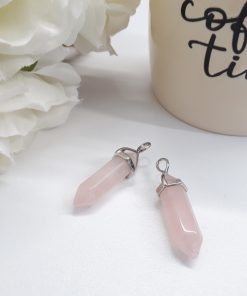 gifts for healing crystal lovers - gifts for crystal lovers. Rose Quartz Necklace -Rose quartz necklace point pendant