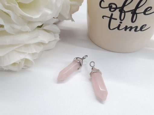 gifts for healing crystal lovers - gifts for crystal lovers. Rose Quartz Necklace -Rose quartz necklace point pendant