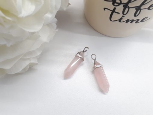 gifts for healing crystal lovers - gifts for crystal lovers. Rose Quartz Necklace -Rose quartz necklace point pendant