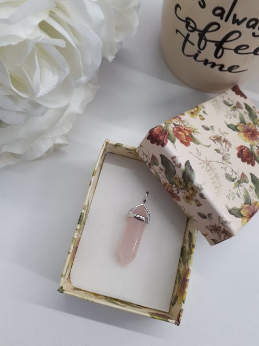 gifts for healing crystal lovers - gifts for crystal lovers. Rose Quartz Necklace -Rose quartz necklace point pendant