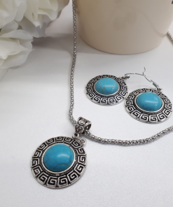 Sleeping Beauty Turquoise jewelry set– Turquoise Jewelry set – Silver Turquoise Earrings Silver Turquoise Necklace, Sleeping Beauty Turquoise