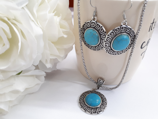 Sleeping Beauty Turquoise – Turquoise Jewelry set – Silver Turquoise Earrings Silver Turquoise Necklace, Sleeping Beauty Turquoise