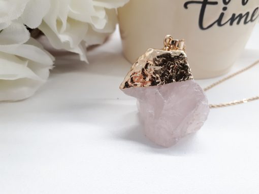 Crystal love stone necklace - the love stone necklace. Rose Quartz Pendant – Raw Rose Quartz Pendant