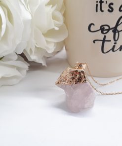Crystal love stone necklace - the love stone necklace. Rose Quartz Pendant – Raw Rose Quartz Pendant
