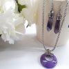 amethyst drop earrings and necklace set - amethyst necklace and earring set silver. amethyst necklace and earring set