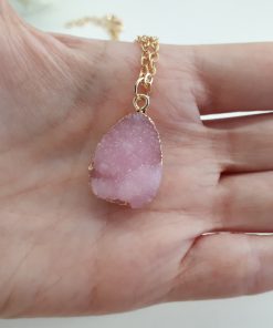 Purple Geode Necklace Druzy Pendant for unconditional love Agate. Purple Agate Druzy Pendant – Natural Crystal Necklace