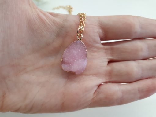 Purple Geode Necklace Druzy Pendant for unconditional love Agate. Purple Agate Druzy Pendant – Natural Crystal Necklace
