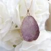 Amethyst necklace Pendant for women. purple Amethyst Druzy Reiki yoga, chakra healing Jewelry. Natural Crystal Healing Necklace