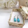 Turquoise Teardrop Earrings – Silver Dangle Earrings. healing stone earrings, magnetic healing earrings, reiki earrings