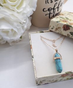 Crystal Point Pendant, crystal stones calming, crystal to calm the mind. Multi Strand Necklace Turquoise Point – Points Layered Necklace