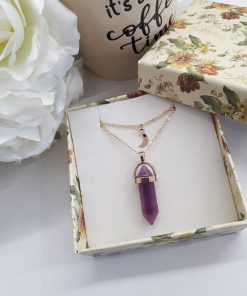 Amethyst Point Pendant Necklace – Multi Strand Necklace Point