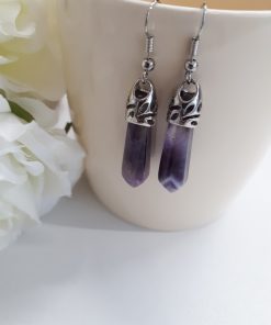 Amethyst earrings set. Crown chakra stones and crystals - crystals for grounding Crown chakra
