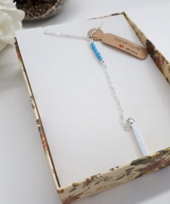 Mother protection necklace, necklace of protection. Silver And Turquoise Beads Y necklace – Layering Silver Necklace