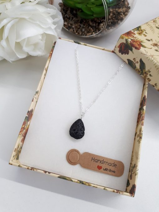 Fertility stone necklace, fertility stone to buy. Black Lava Stone Necklace – Lava Stone Pendant, Essential Oil Diffuser Jewelry