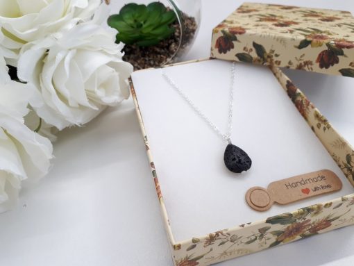 Fertility stone necklace, fertility stone to buy. Black Lava Stone Necklace – Lava Stone Pendant, Essential Oil Diffuser Jewelry