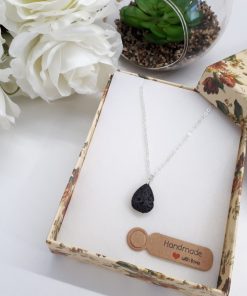 Fertility stone necklace, fertility stone to buy. Black Lava Stone Necklace – Lava Stone Pendant, Essential Oil Diffuser Jewelry