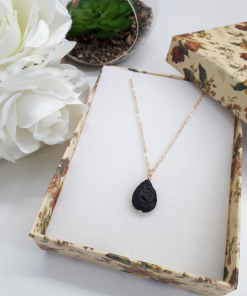 Fertility stone necklace, fertility stone to buy. Black Lava Stone Necklace – Lava Stone Pendant, Essential Oil Diffuser Jewelry