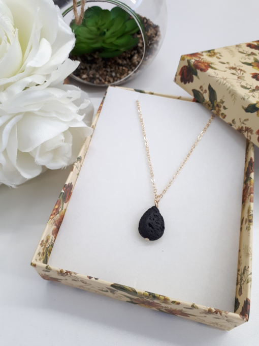 Fertility stone necklace, fertility stone to buy. Black Lava Stone Necklace – Lava Stone Pendant, Essential Oil Diffuser Jewelry