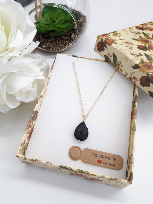 Fertility stone necklace, fertility stone to buy. Black Lava Stone Necklace – Lava Stone Pendant, Essential Oil Diffuser Jewelry