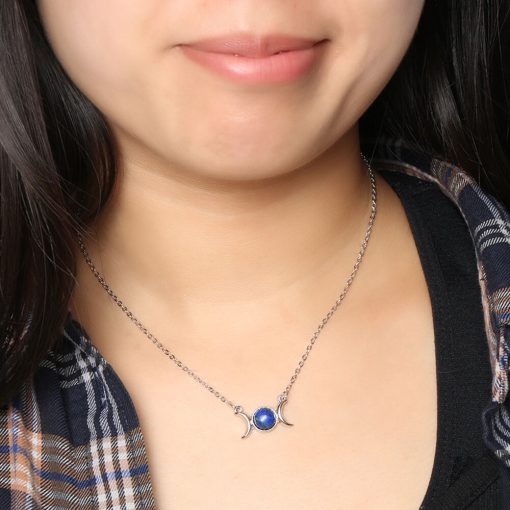 Blue Lapis Lazuli Necklace. Natural Lapis necklace. Descending necklace. Dark blue stone jewelry. Genuine Lapis necklace