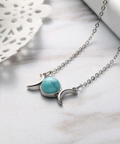 Genuine Turquoise Pendant - Turquoise Stone Necklace. Birthstone Jewelry - Turquoise Jewelry