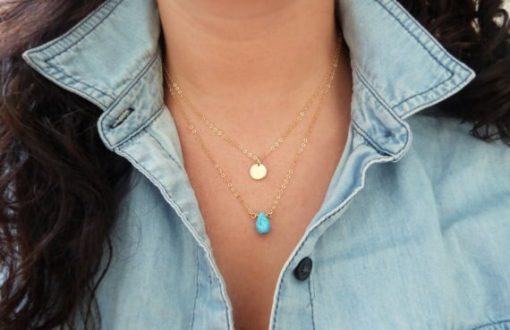 Crystals to calm the mind, healing crystal for calmness. Turquoise Layered Necklace – Turquoise gold Multi Strand Necklace