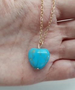 Crystal stones calming, crystal to calm the mind. Heart Gold Turquoise Necklace – Heart Pendant Necklace