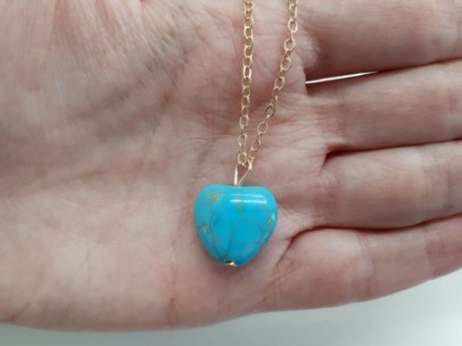 Crystal stones calming, crystal to calm the mind. Heart Gold Turquoise Necklace – Heart Pendant Necklace