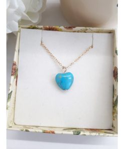 Crystal stones calming, crystal to calm the mind. Heart Gold Turquoise Necklace – Heart Pendant Necklace