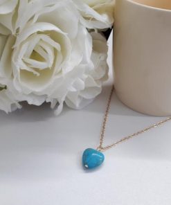 Crystal stones calming, crystal to calm the mind. Heart Gold Turquoise Necklace – Heart Pendant Necklace