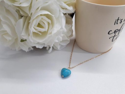 Crystal stones calming, crystal to calm the mind. Heart Gold Turquoise Necklace – Heart Pendant Necklace