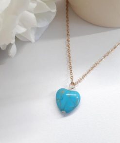 Crystal stones calming, crystal to calm the mind. Heart Gold Turquoise Necklace – Heart Pendant Necklace