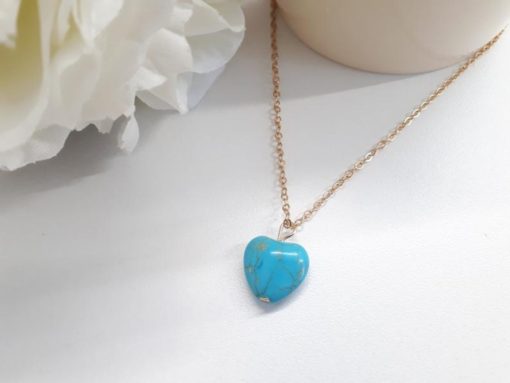 Crystal stones calming, crystal to calm the mind. Heart Gold Turquoise Necklace – Heart Pendant Necklace