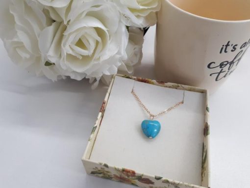 Crystal stones calming, crystal to calm the mind. Heart Gold Turquoise Necklace – Heart Pendant Necklace