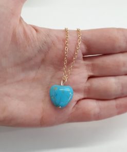 Crystal stones calming, crystal to calm the mind. Heart Gold Turquoise Necklace – Heart Pendant Necklace