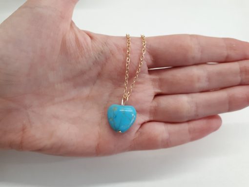 Crystal stones calming, crystal to calm the mind. Heart Gold Turquoise Necklace – Heart Pendant Necklace