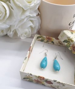 Reiki earrings studs, reiki healing earrings, reiki healing magic earrings. Teardrop Turquoise Earrings – Sterling Silver Turquoise Dangle Earrings