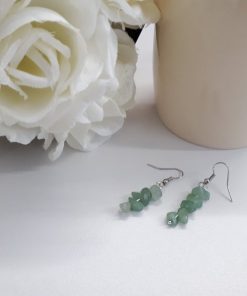 Green Fluorite Earrings – Fluorite Chip Stone Earrings – Silver Fluorite Earrings – Fluorite Jewelry