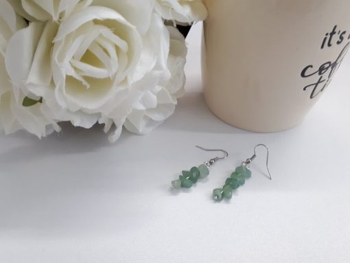 Green Fluorite Earrings – Fluorite Chip Stone Earrings – Silver Fluorite Earrings – Fluorite Jewelry