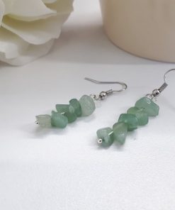 Green Fluorite Earrings – Fluorite Chip Stone Earrings – Silver Fluorite Earrings – Fluorite Jewelry