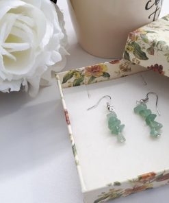 Green Fluorite Earrings – Fluorite Chip Stone Earrings – Silver Fluorite Earrings – Fluorite Jewelry