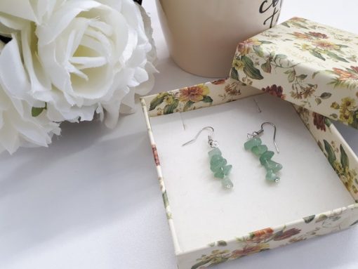 Green Fluorite Earrings – Fluorite Chip Stone Earrings – Silver Fluorite Earrings – Fluorite Jewelry