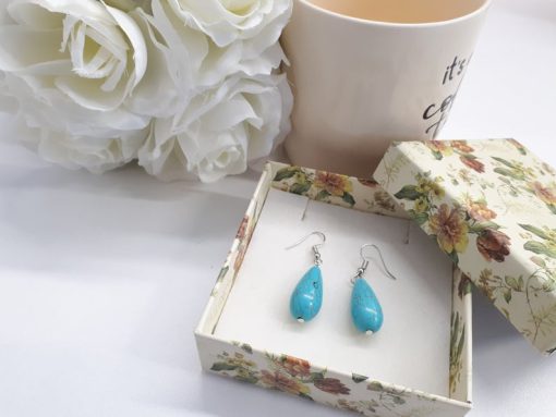 Reiki earrings studs, reiki healing earrings. Teardrop Turquoise Earrings – Sterling Silver Dangle Earrings