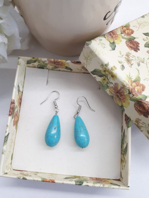 Reiki earrings studs, reiki healing earrings, reiki healing magic earrings. Teardrop Turquoise Earrings – Sterling Silver Turquoise Dangle Earrings